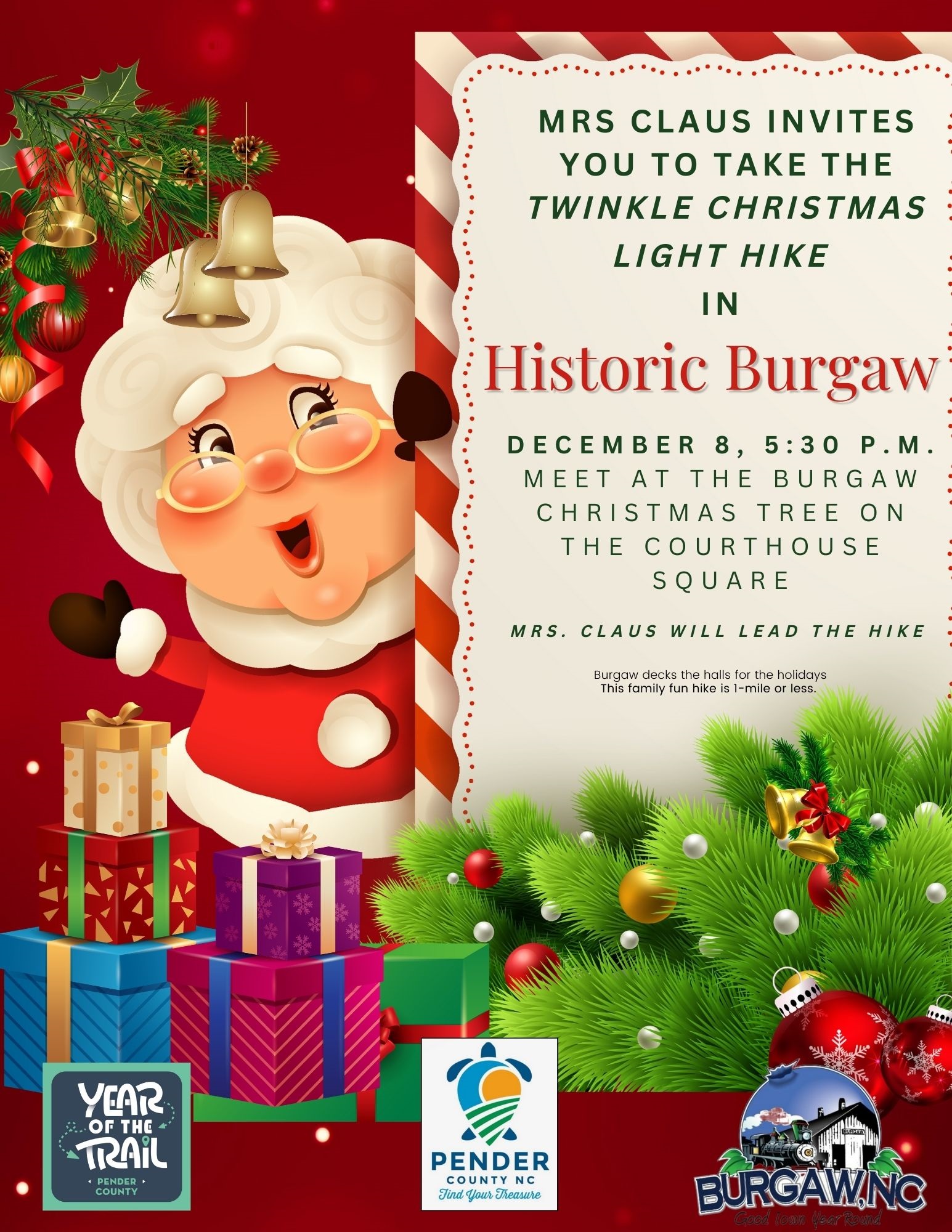 The Christmas Light Hike with Mrs. Claus